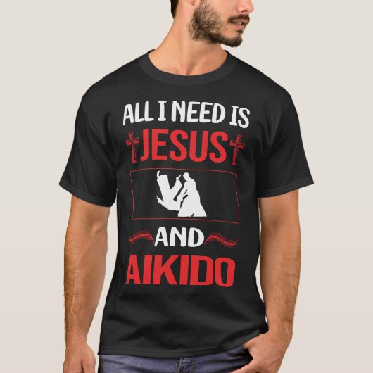 Grappig Jesus Aikido T-shirt (Voorkant)