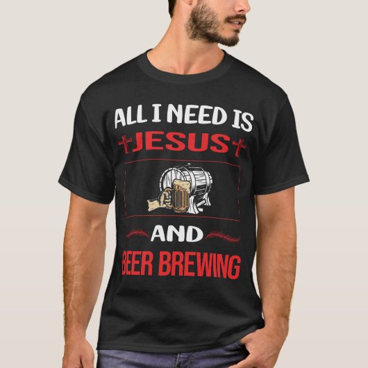 Grappig Jesus Bier Brouwen T-shirt (Voorkant)