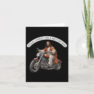 Grappig Jesus Christ op een motor Christelijk T-sh Kaart