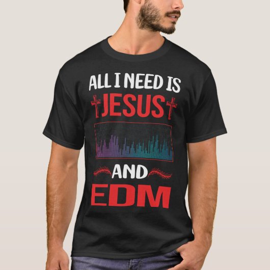 Grappig Jesus EDM T-shirt (Voorkant)