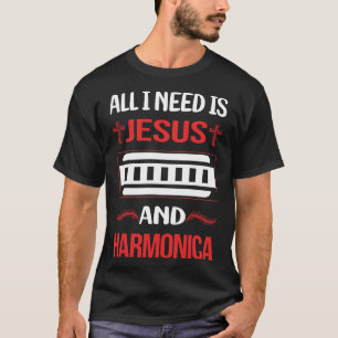 Grappig Jesus Harmonica mondorgel T-shirt