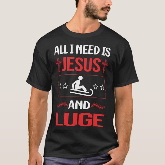 Grappig Jesus Luge Luger T-shirt (Voorkant)