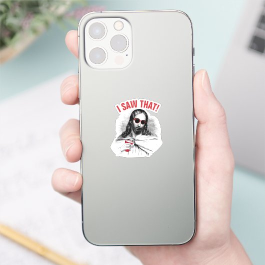Grappig Jesus Meme, ik zag dat feest Christelijk Sticker (Telefoon)