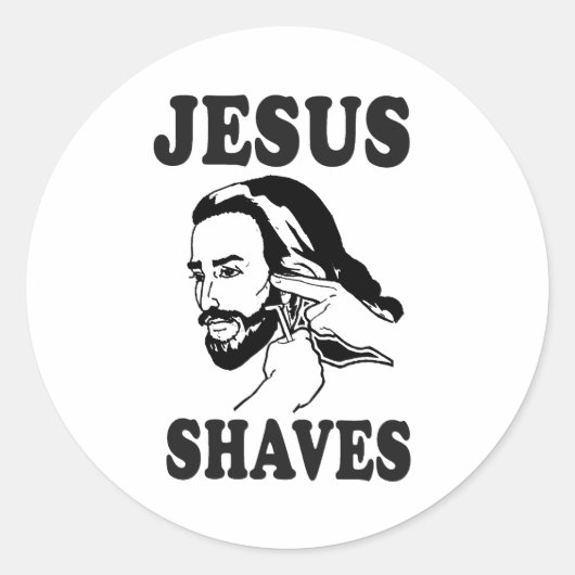 Grappig Jesus Meme Jesus Shaves Ronde Sticker (Voorkant)