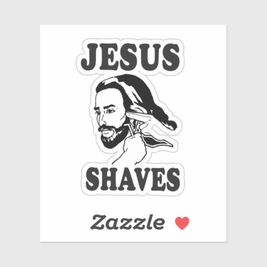 Grappig Jesus Meme Jesus Shaves Sticker (Vel)
