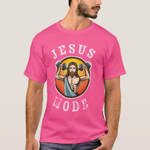 Grappig Jesus Mode Geloof Christelijk Gewichtheffe T-shirt