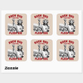 Grappig Jesus Rock Out met je Flock Out Vierkante Sticker (Vel)
