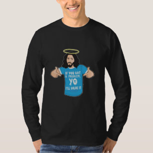 Grappig Jesus Shirt Christelijk Meme Yo Ik los het