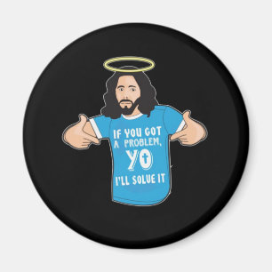 Grappig Jesus Shirt Christelijk Meme Yo Ik los het Magneet