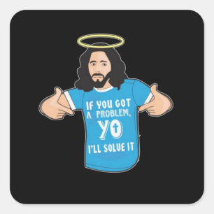 Grappig Jesus Shirt Christelijk Meme Yo Ik los het Vierkante Sticker
