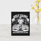 Grappig Jesus Skips nooit Leg Day Christelijke Gym Kaart (Gele Bloem)