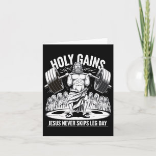 Grappig Jesus Skips nooit Leg Day Christelijke Gym Kaart