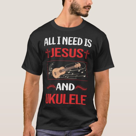 Grappig Jesus Ukulele T-shirt (Voorkant)