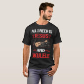 Grappig Jesus Ukulele T-shirt (Voorkant volledig)