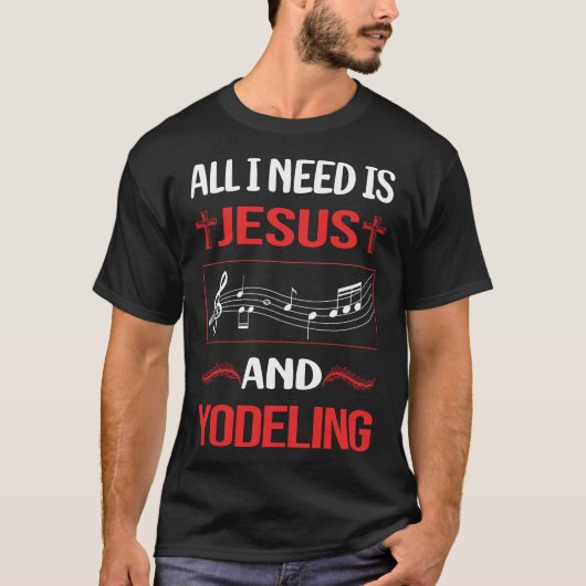 Grappig Jesus Yodeling Yodel T-shirt (Voorkant)