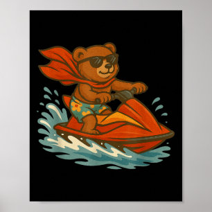 Grappig Jet Ski Teddy Bear kostuum voor volwassene Poster