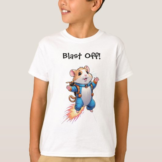 Grappig Jetpack Hamster Kids T-Shirt (Voorkant)