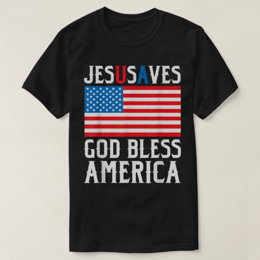 Grappig Jezus Christus Design Jezus redt de Amerik T-shirt (Design voorkant)