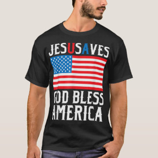 Grappig Jezus Christus Design Jezus redt de Amerik T-shirt