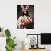 Grappig Jezus Christus Paashaas Oren Meme Poster (Thuiskantoor)