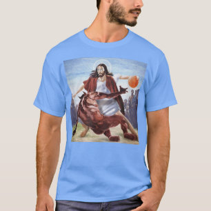 Grappig Jezus die de duivel Christelijke mannen ov T-shirt