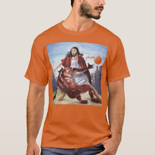 Grappig Jezus die de duivel Christelijke mannen ov T-shirt