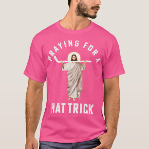 Grappig Jezus Hockey Religieuze Hockey Bidden voor T-shirt