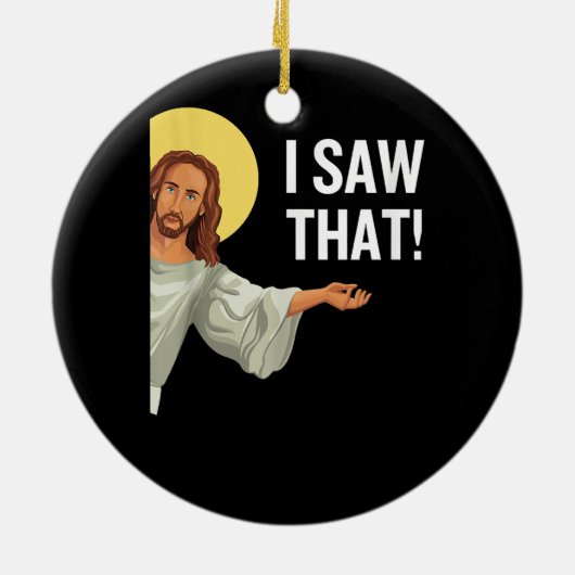Grappig Jezus Meme dat ik zag dat het Christelijke Keramisch Ornament (Achterkant)