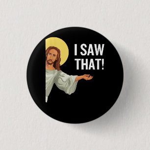 Grappig Jezus Meme dat ik zag dat het Christelijke Ronde Button 3,2 Cm