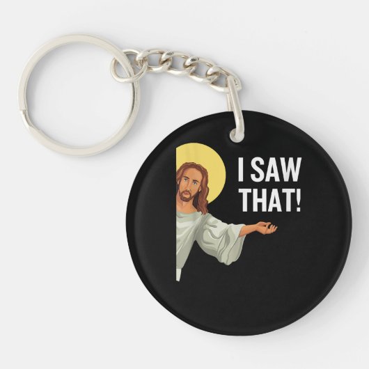 Grappig Jezus Meme dat ik zag dat het Christelijke Sleutelhanger (Voorkant)