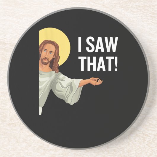 Grappig Jezus Meme dat ik zag dat het Christelijke Zandsteen Onderzetter (Voorkant)