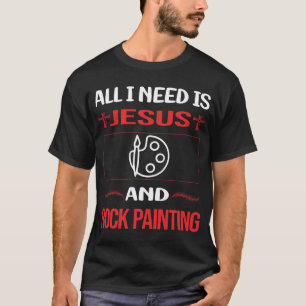 Grappig Jezus Rock schilderij T-shirt