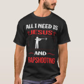 Grappig Jezus Trapshooting Trap Schieten Klei Doel T-shirt (Voorkant)