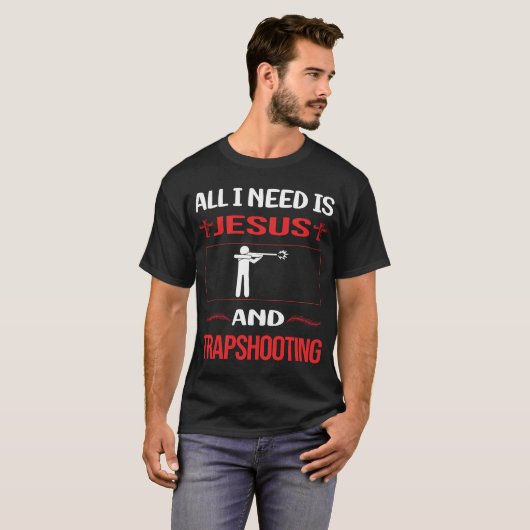 Grappig Jezus Trapshooting Trap Schieten Klei Doel T-shirt (Voorkant volledig)