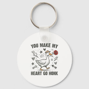 Grappig jij laat mijn hart toeteren domme gans Val Sleutelhanger