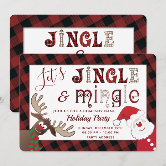 Grappig Jingle & Mingle vakantie feest Kaart (Voorkant / Achterkant)