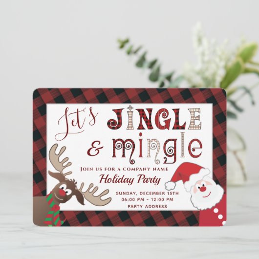 Grappig Jingle & Mingle vakantie feest Kaart (Staand voorkant)