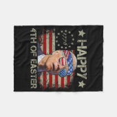 Grappig Joe Biden 4 juli Happy 4 van Pasen ons Fleece Deken (Voorkant (Horizontaal))