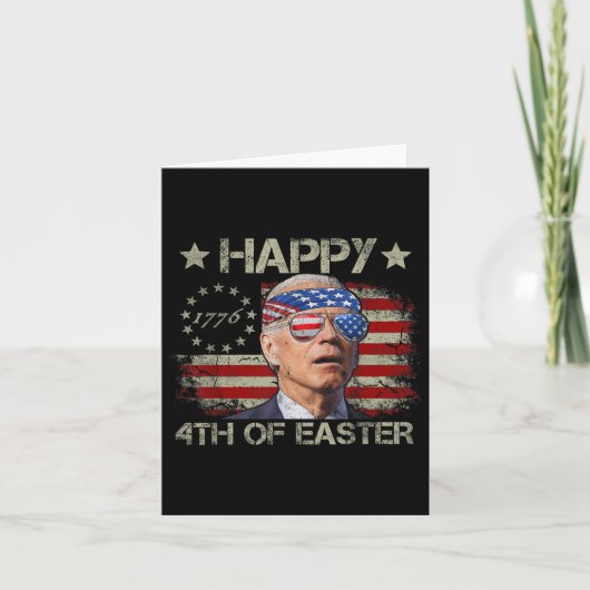 Grappig Joe Biden 4 juli Happy 4 van Pasen ons Kaart (Voorkant)