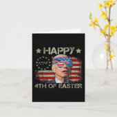 Grappig Joe Biden 4 juli Happy 4 van Pasen ons Kaart (Gele Bloem)