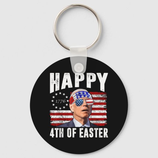 Grappig Joe Biden 4 juli Happy 4 van Pasen ons Sleutelhanger (Voorkant)