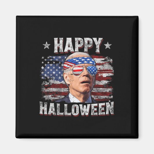 Grappig Joe Biden 4 juli Happy Halloween Amerika Magneet (Voorkant)
