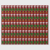 Grappig Joe Biden Elf Custom Gezicht Kerstmis Cadeaupapier (Vlak)