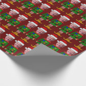 Grappig Joe Biden Elf Custom Gezicht Kerstmis Cadeaupapier (Hoek)