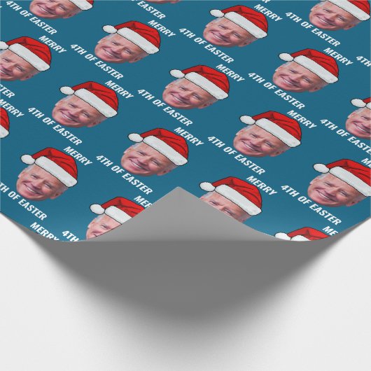 Grappig Joe Biden Happy 4th of Easter Christmas Bl Cadeaupapier (Hoek)