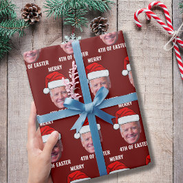 Grappig Joe Biden Happy 4th van Pasen Kerstmis Cadeaupapier