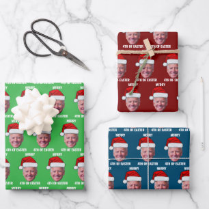 Grappig Joe Biden Happy 4th van Pasen Kerstmis Inpakpapier Vel