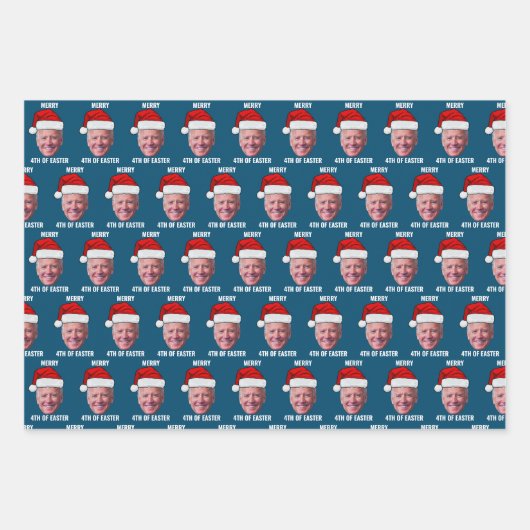 Grappig Joe Biden Happy 4th van Pasen Kerstmis Inpakpapier Vel (Voorkant 3)