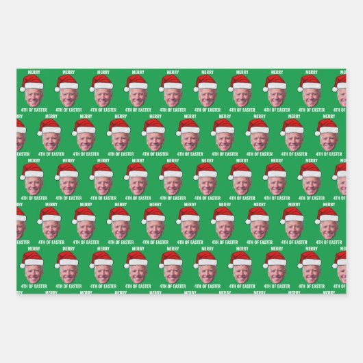 Grappig Joe Biden Happy 4th van Pasen Kerstmis Inpakpapier Vel (Voorkant)