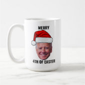 Grappig Joe Biden Happy 4th van Pasen Kerstmis Koffiemok (Links)